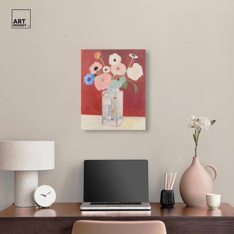 Anemones in a Vase I Canvas by Art Remedy, Gallery Wrapped