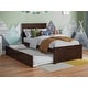 preview thumbnail 4 of 64, Nantucket Solid Wood Platform Bed with Matching Footboard & Twin Trundle Walnut - Twin