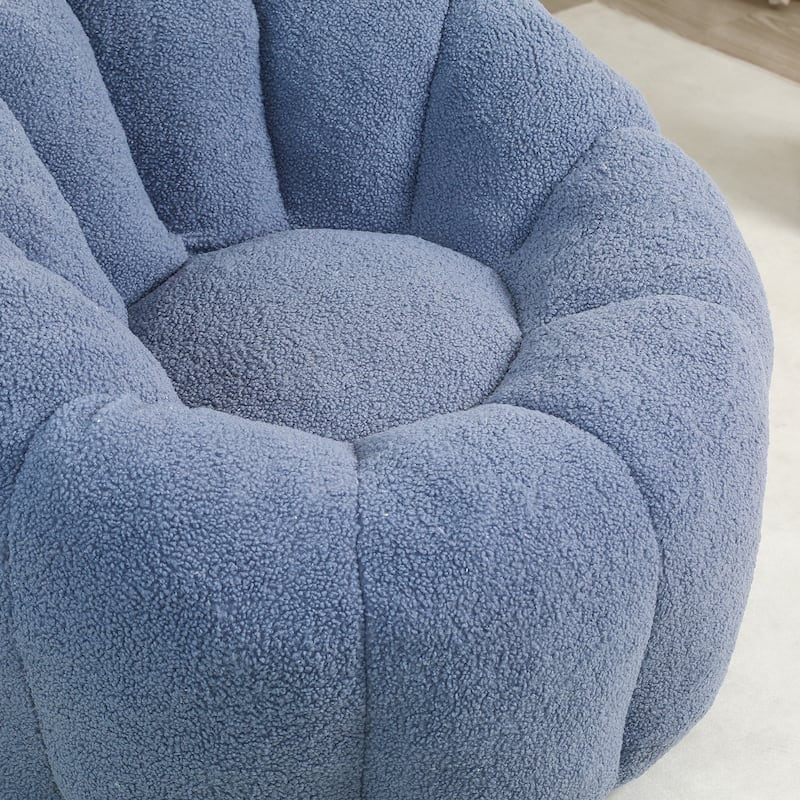 Comfortable Bean Bag Chair Light Blue Sofa Chair with Armrests, Leisure Chair Lounge Chair Upholstered Chair