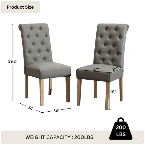 dimension image slide 2 of 6, Copper Grove Schwalbach Upholstered Parsons Dining Chair (Set of 2)