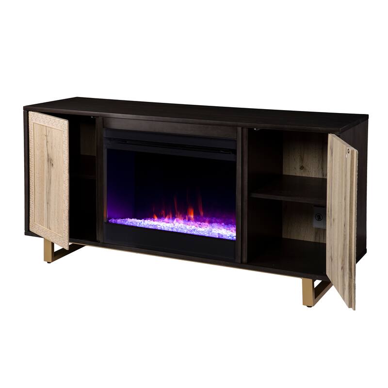 SEI Furniture Willington Color Changing Fireplace w/ Media Storage