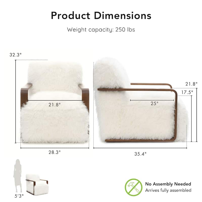 Furniture of America Neyra Modern 28-inch Faux Fur Accent Arm Chair