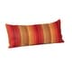 preview thumbnail 39 of 43, Sunbrella 22 x 9 striped lumbar pillow Astoria Sunset