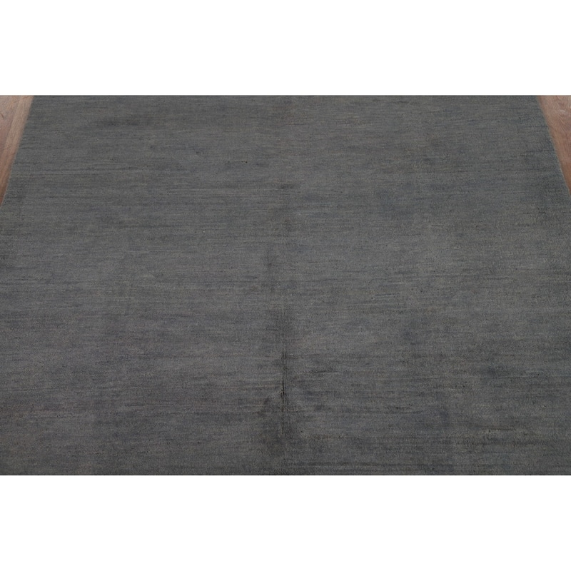 Gray Modern Gabbeh Oriental Rug Hand-Knotted Wool Carpet - 5'0" x 6'6"