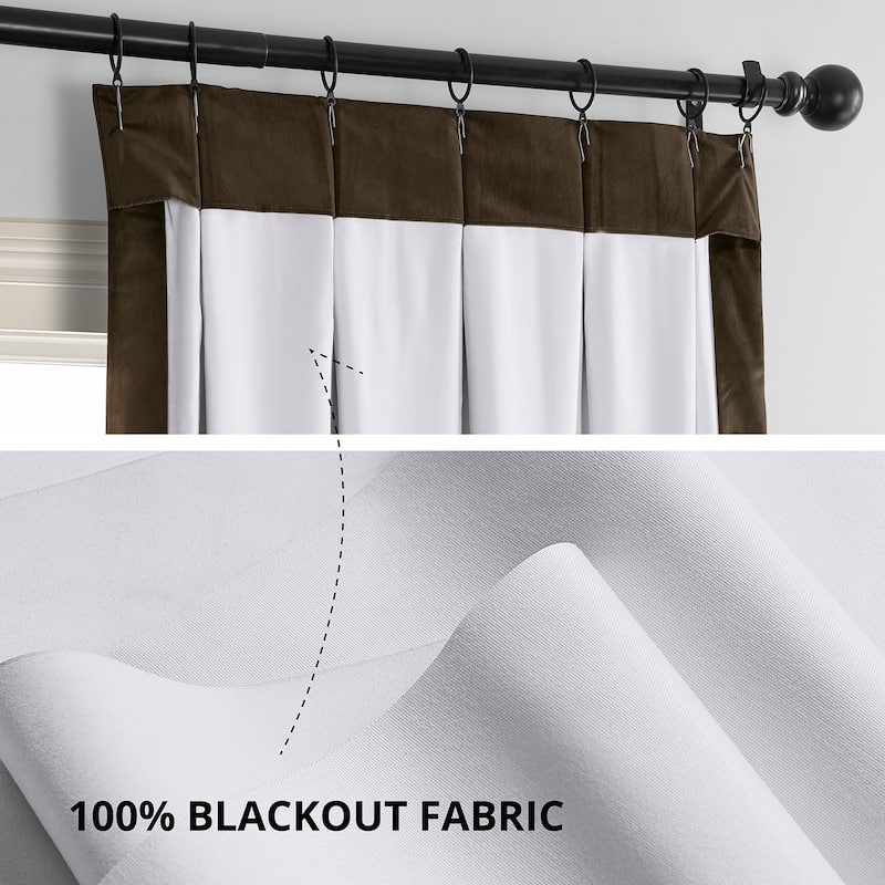 Exclusive Fabrics Signature Pleated Blackout Velvet Curtain (1 Panel)