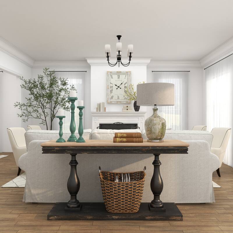 Teal Wooden Distressed Turned Decorative Candle Holder (Set of 3)