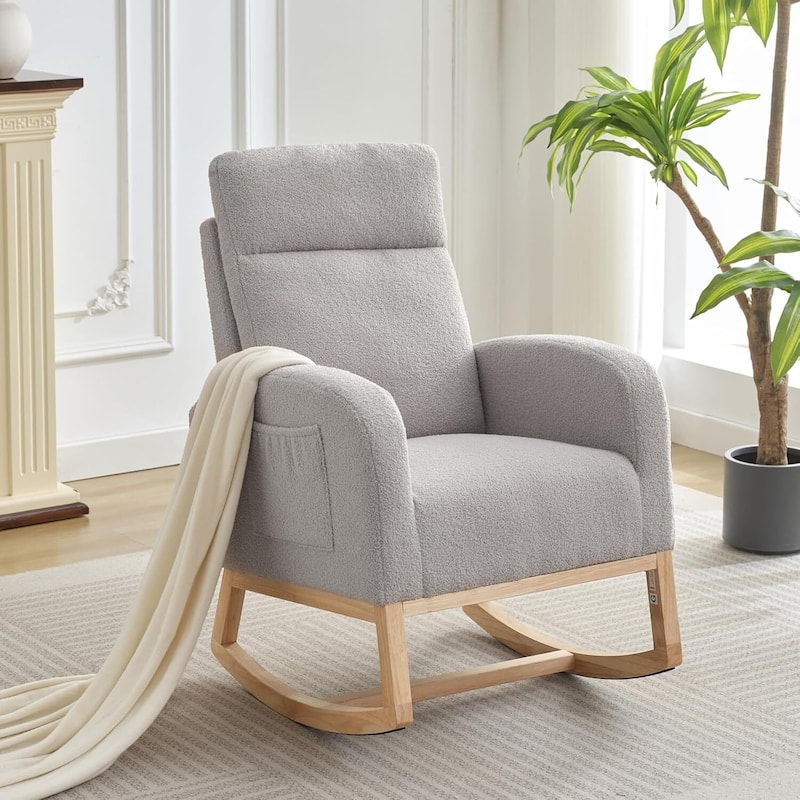 Rocking Chair for Living Room, Bedroom, Garden - 1PC - Grey