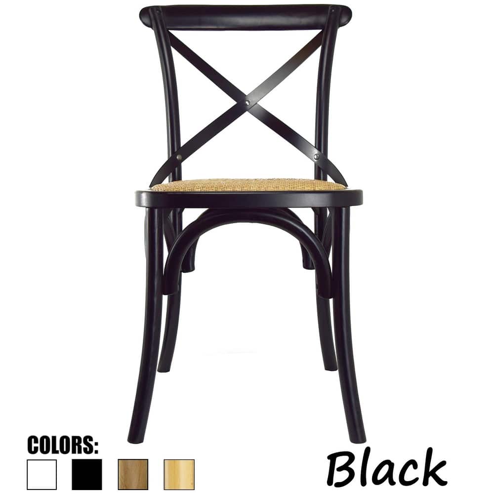 Mid Century Modern Contemporary Antique Style Cross Back X Open Wooden Frame Dining Accent Wood Chairs