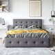 preview thumbnail 29 of 40, Queen Size Murphy Bed Wall Bed with Drawer and a set of Sockets & USB Ports, Pulley Structure Design for Kids Teens Adults Dark Gray