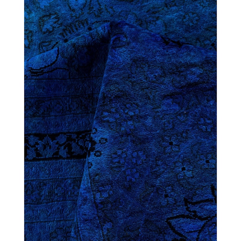 Overdyed, One-of-a-Kind Hand-Knotted Area Rug - Purple - 12' 3" x 17' 4"