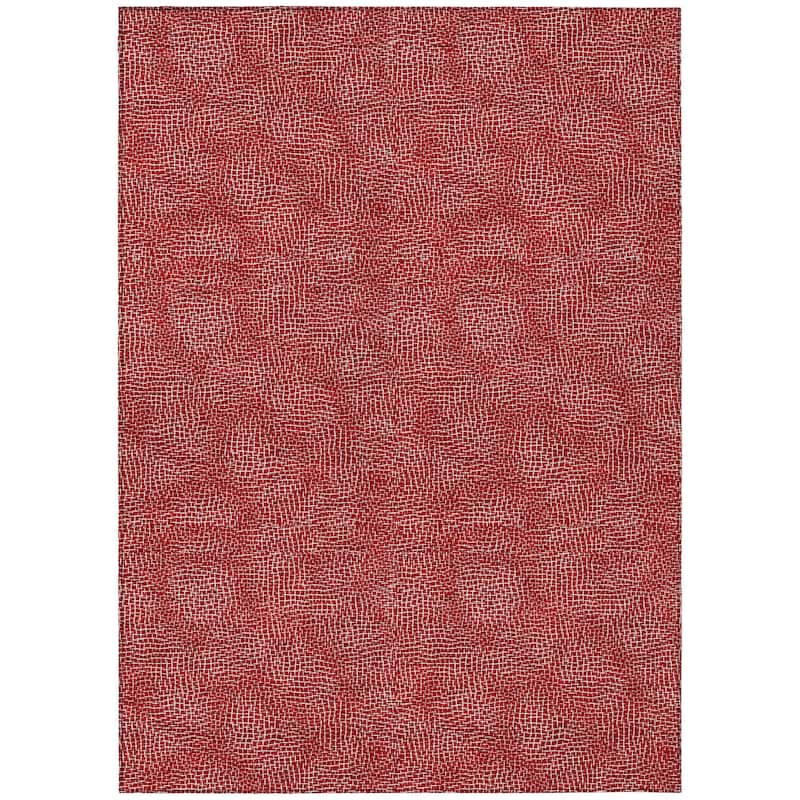 Machine Washable Indoor/ Outdoor Solid Modern Chantille Rug