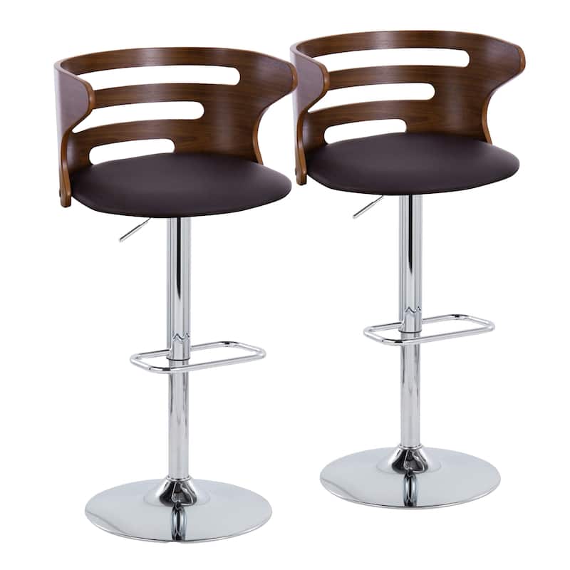 Carson Carrington Cranagh Adjustable Bar Stool with Rounded Rectangle Footrest (Set of 2)