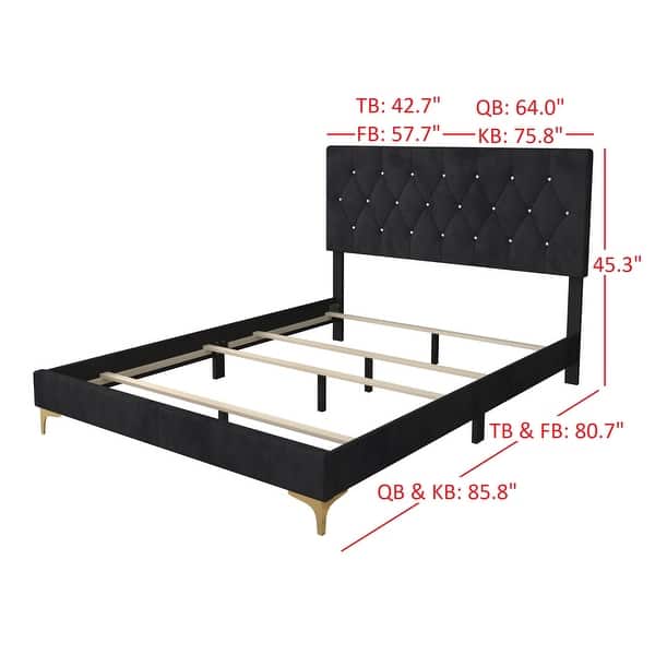 dimension image slide 1 of 2, Sana Upholstered Panel Bed with 2 Nightstands