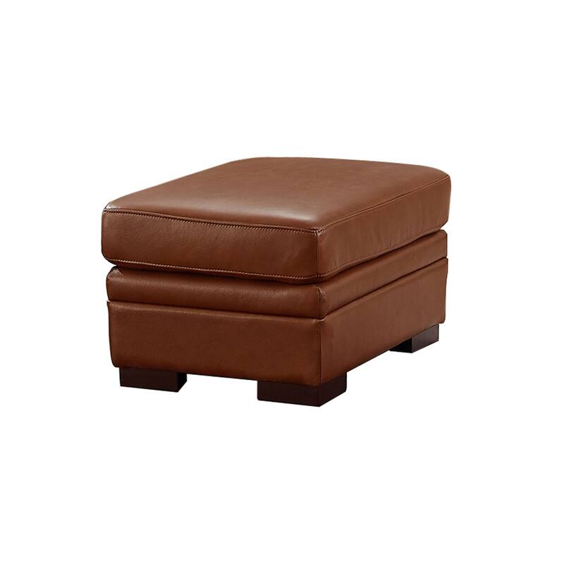 Hydeline Dillon Top Grain Leather Ottoman
