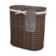 preview thumbnail 27 of 26, Seville Classics Handwoven Lidded Oval Double Laundry Hamper, 22.75" W x 13" L x 24" H