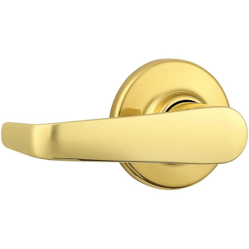 Kwikset Kingston Reversible Non-Turning One-Sided Dummy Door Lever - Polished Brass
