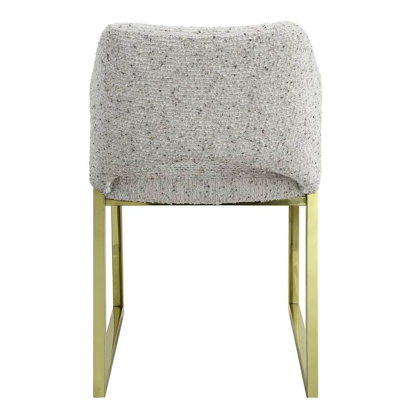 Galdesa Teddy Sherpa & Mirrored Gold Finish Side Chair (Set of 2)