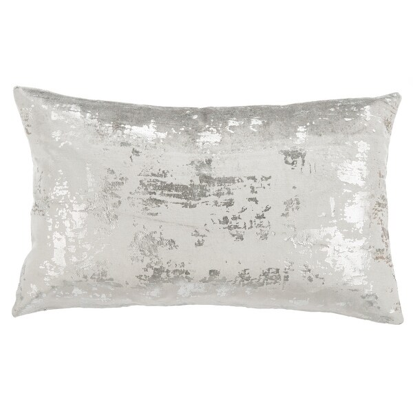 SAFAVIEH Edmee Grey/ Silver Metallic 12 x 20-inch Decorative Pillow. Opens flyout.