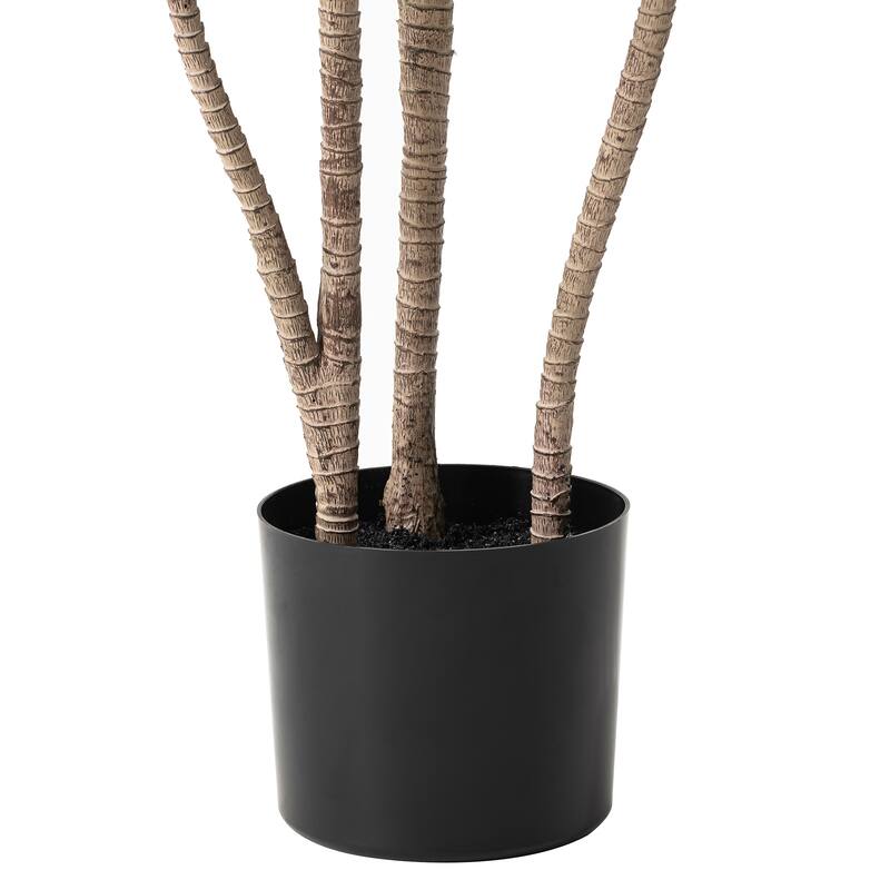 Glitzhome 3ft-6ft Set of 2 Artificial Olive Trees/ Bamboo/ Ficus with Ceramic Planters Real Touch