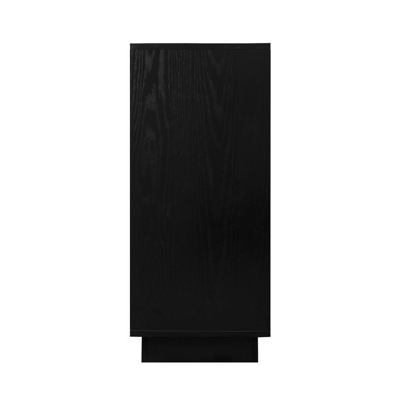 GDFStudio - Modern Acrylic Door Storage Cabinet with Adjustable Shelf