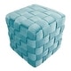 preview thumbnail 16 of 19, Silver Orchid Camilla Braided Square 16" Ottoman
