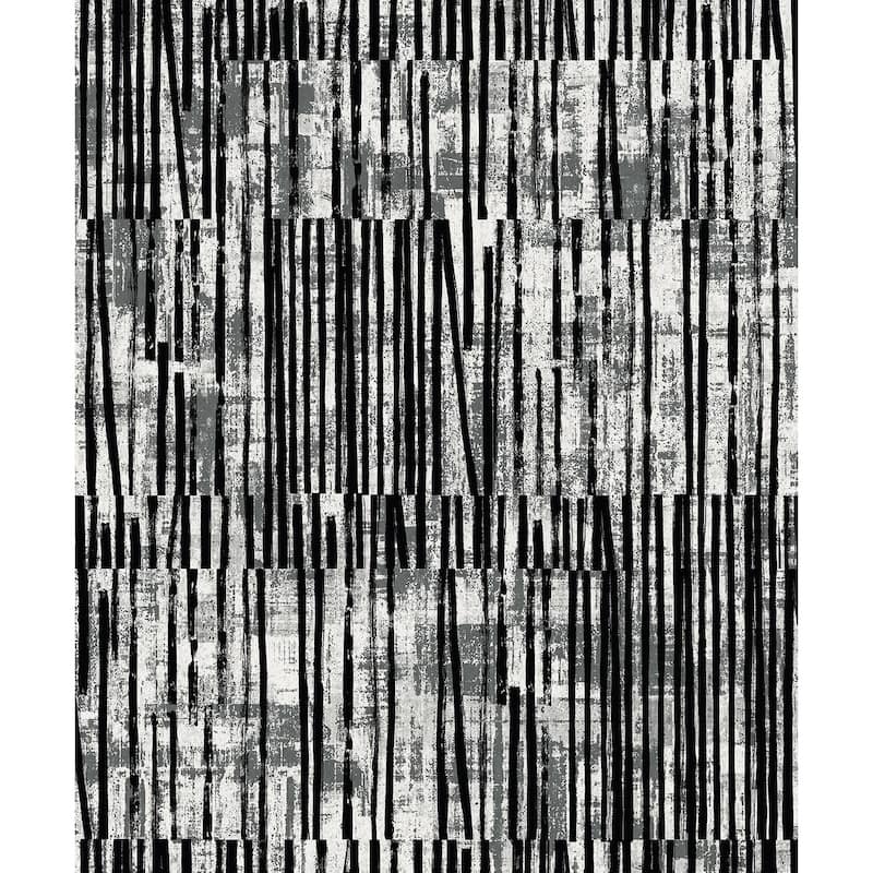 Seabrook Designs Serapha Lines Non-Woven Unpasted Wallpaper - 20.9 in W x 33 ft. L - Piano