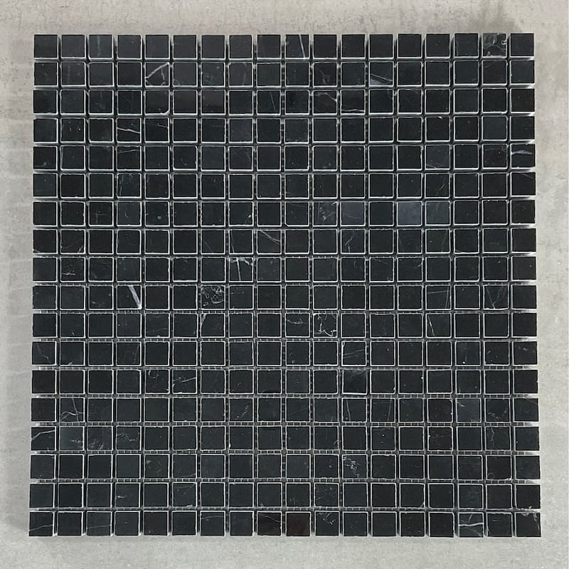 Absolute Marble Mosaic Wall and Floor Tiles - Case (5 Sheets) - Black (Polished)