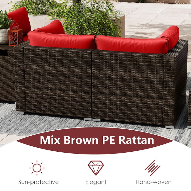 Costway 7 Pieces Outdoor Furniture Set with 32" Fire Pit Table and - See Details