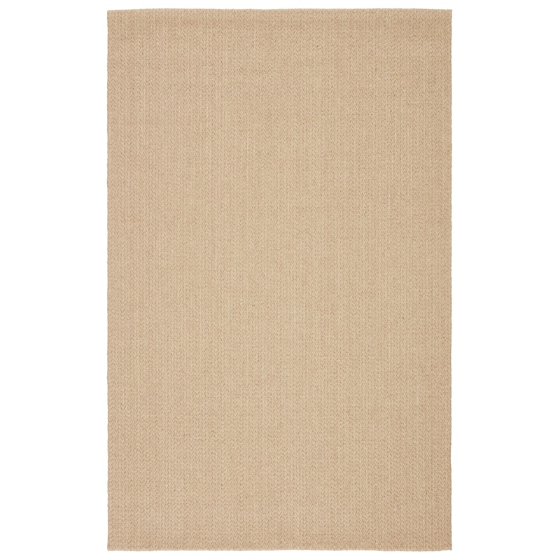 Cadwy Natural Solid Beige Area Rug - 9' x 12' - Rectangle