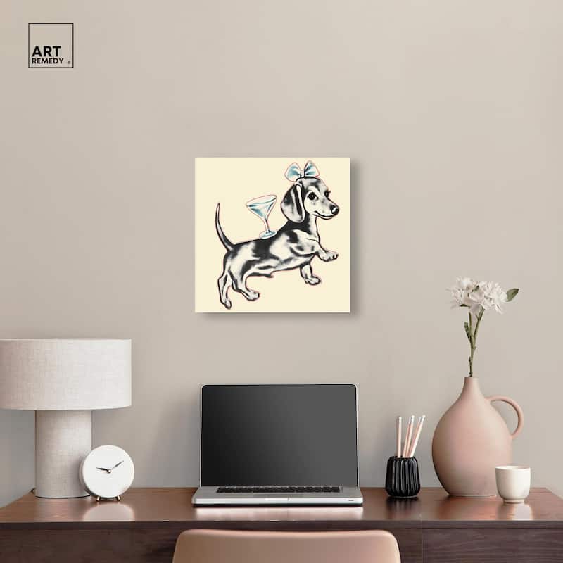 Martini Pup II Canvas by Art Remedy, Gallery Wrapped