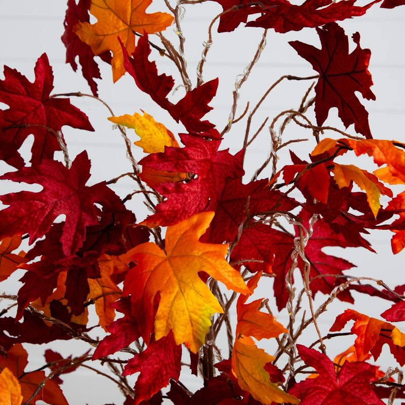 Pre-Lit Weeping Maple Fall Harvest Artificial Tree - 5' - Warm White LED Lights