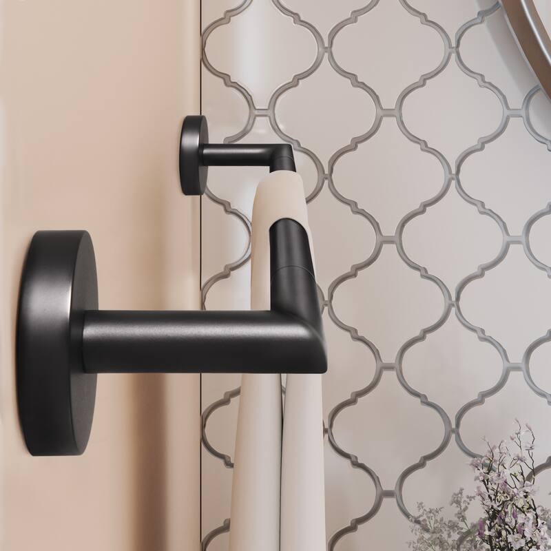 Design House Graz Park Matte Black Towel Bar for Bathroom
