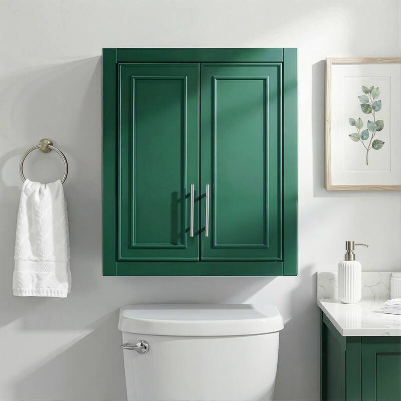 Classic Storage Cabinet with Adjustable Shelves - Green