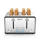 preview thumbnail 1 of 16, Stainless Steel 4-Slice Toaster Oven With Dual Control Panels Silver
