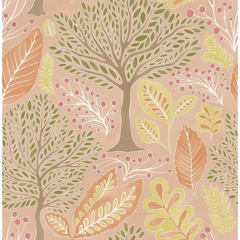 Advantage Kiah Blush Forest Wallpaper - Pink