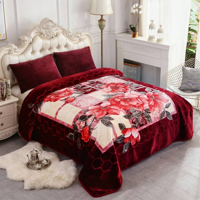Heavy Korean Mink Fleece King Size Blanket - Red