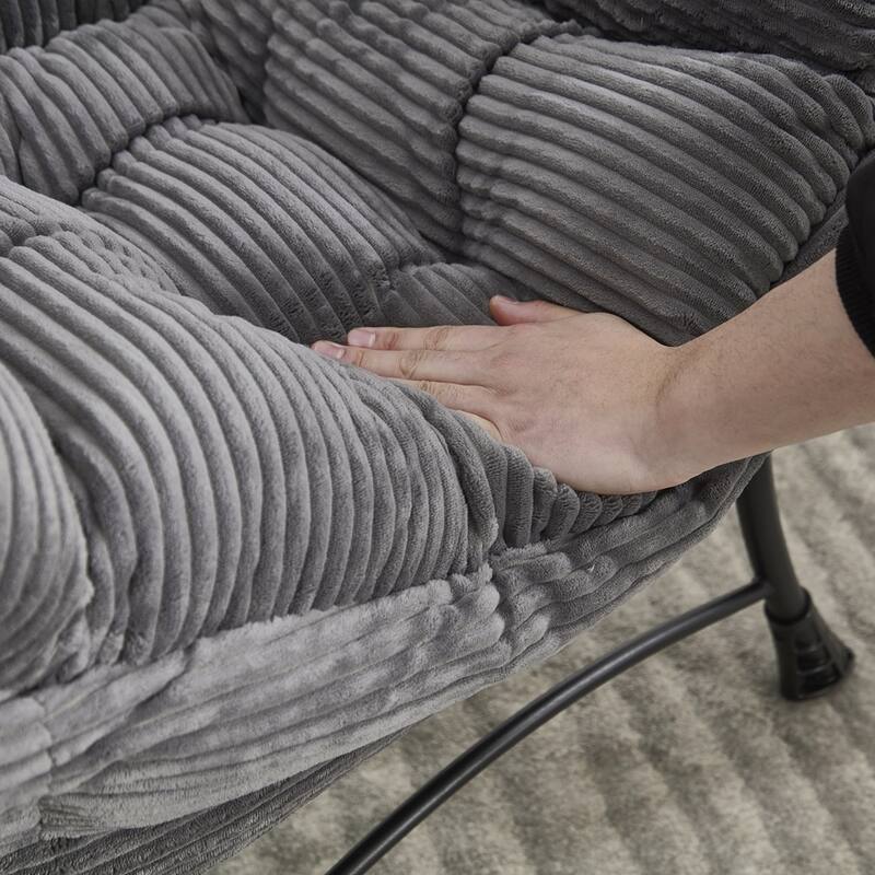 Rattan Rocking Chair Recliner Chair With Padded Cushion