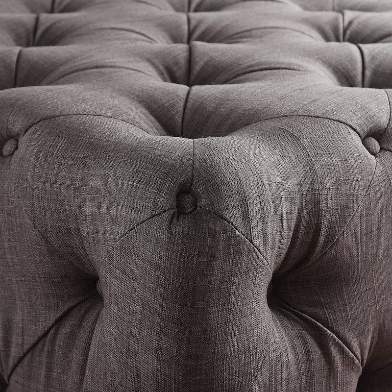 Knightsbridge Rectangular Tufted Ottoman with Casters by iNSPIRE Q Artisan