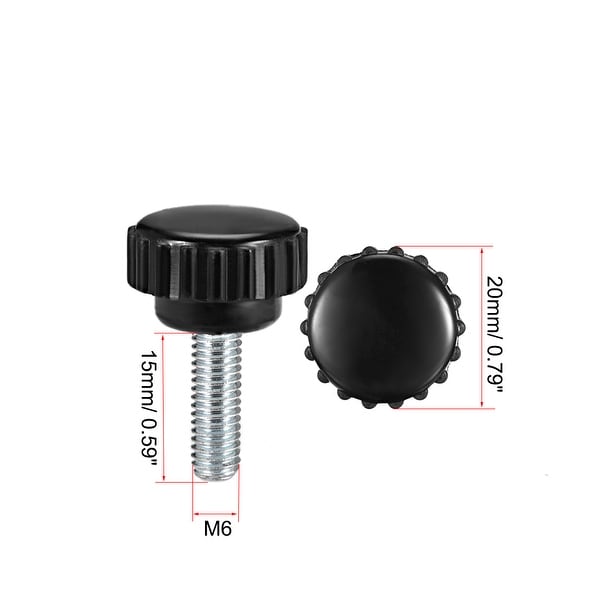 Phenolic Bag of 20 pieces 40mm Diameter M6 x 15mm Male Thread Wing Knob 