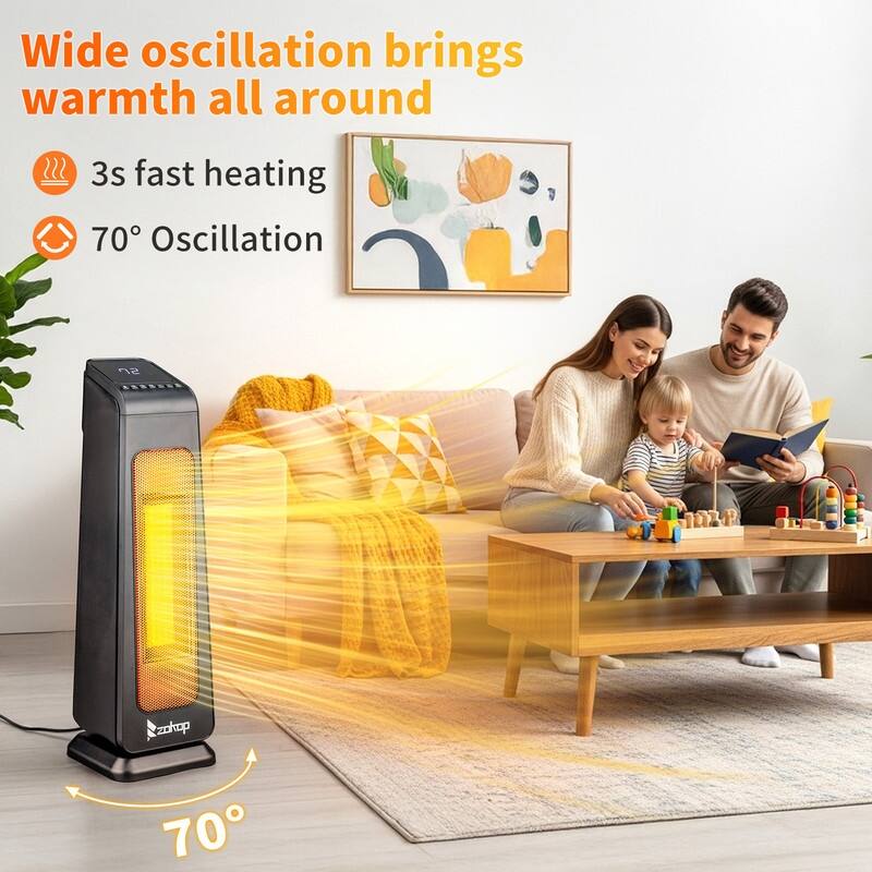 1500-Watt 23-inch Portable Electric Heater with Remote Control