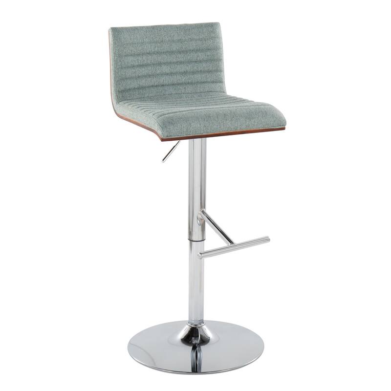 Carson Carrington Tyra Adjustable Bar Stool (Set of 2) - Green Fabric/Chrome/Straight