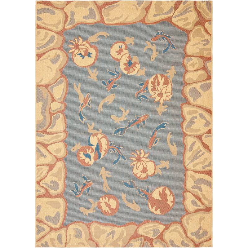 SAFAVIEH Key West Maryellen Sea Creature Indoor/ Outdoor Rug - 5'3" x 7'7"