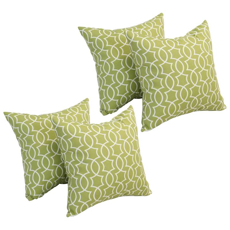 Blazing Needles 17-inch Square Polyester Outdoor Throw Pillows (Set of 4) - Titan Kiwi