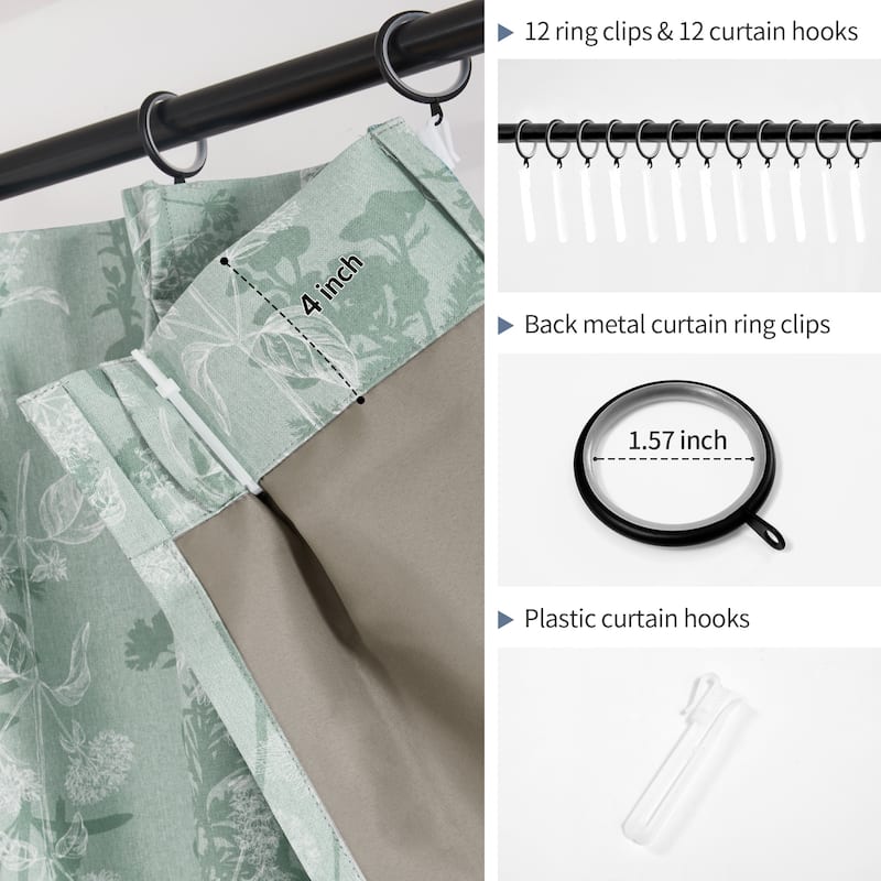 Deconovo Recycled Pinch Pleat Blackout Curtains for Bedroom 2 Panels