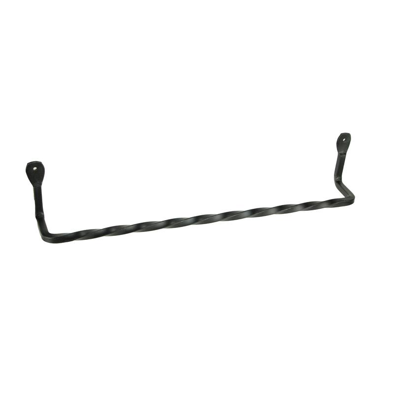 Hand Forged Wrought Iron Wall Mount Towel Holder Primitive Decor 17In - 3.25 X 17.25 X 2.75 inches