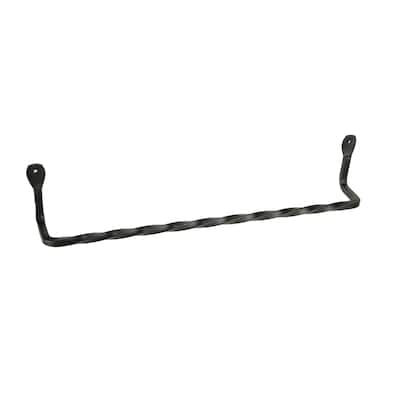 Hand Forged Wrought Iron Wall Mount Towel Holder Primitive Decor 17In - 3.25 X 17.25 X 2.75 inches