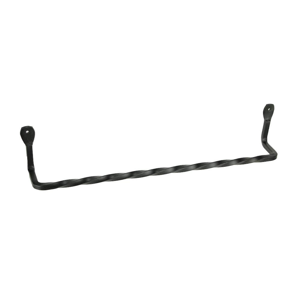 Hand Forged Wrought Iron Wall Mount Towel Holder Primitive Decor 17In - 3.25 X 17.25 X 2.75 inches