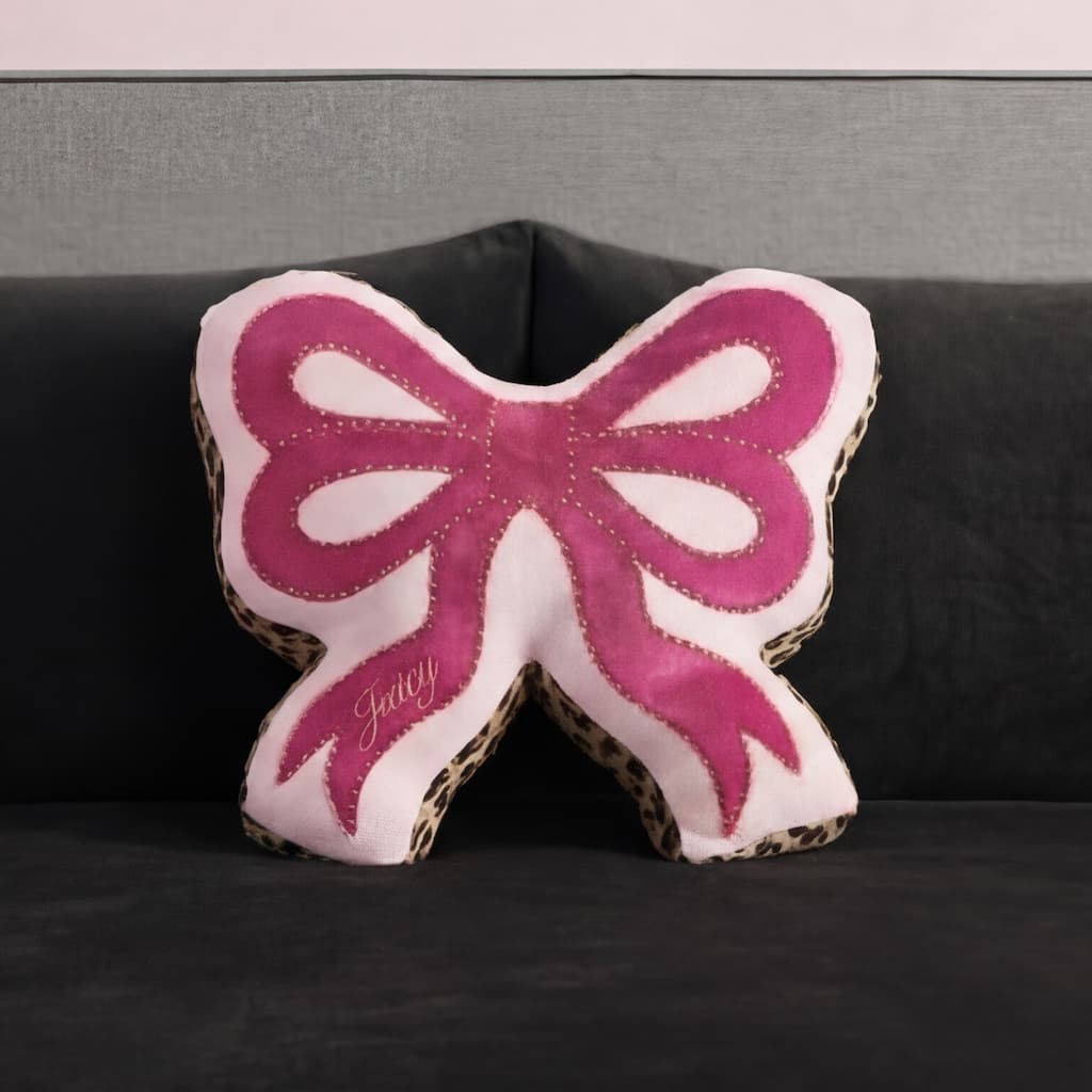 Juicy Couture Reversible Bow Pillow Decorative 1-Piece