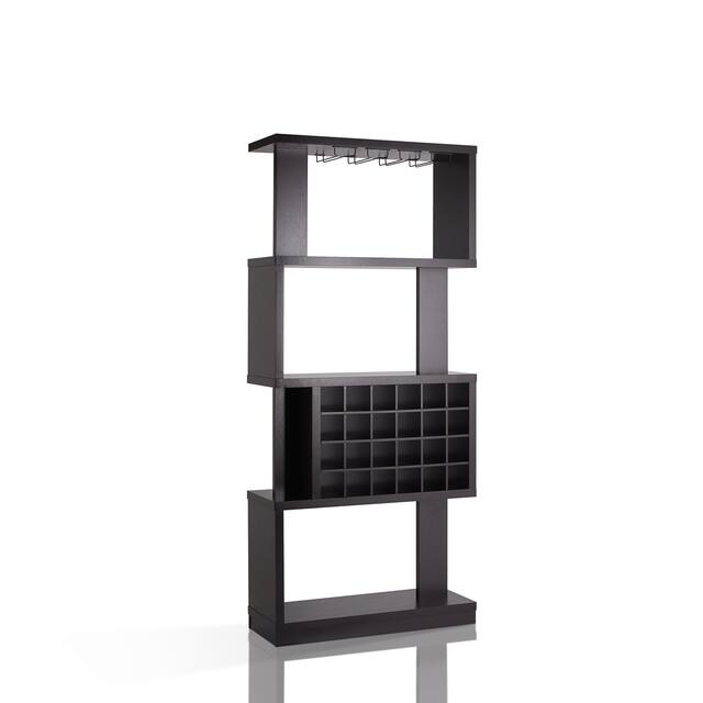 Furniture of America 4-tier Bar Cabinet with 24-bottle Wine Rack - Cappuccino