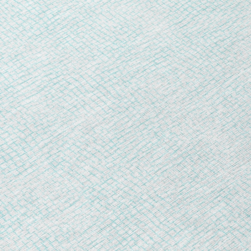 Machine Washable Indoor/ Outdoor Solid Causal Chantille Rug